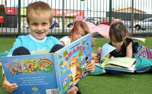ABC Westside students Deagan Clarkson, Allira Crofts and Taylah Lincoln take some time out with a good book during yesterday’s launch of Book Week. ABC Westside students Deagan Clarkson, Allira Crofts and Taylah Lincoln take some time out with a good book during yesterday’s launch of Book Week.